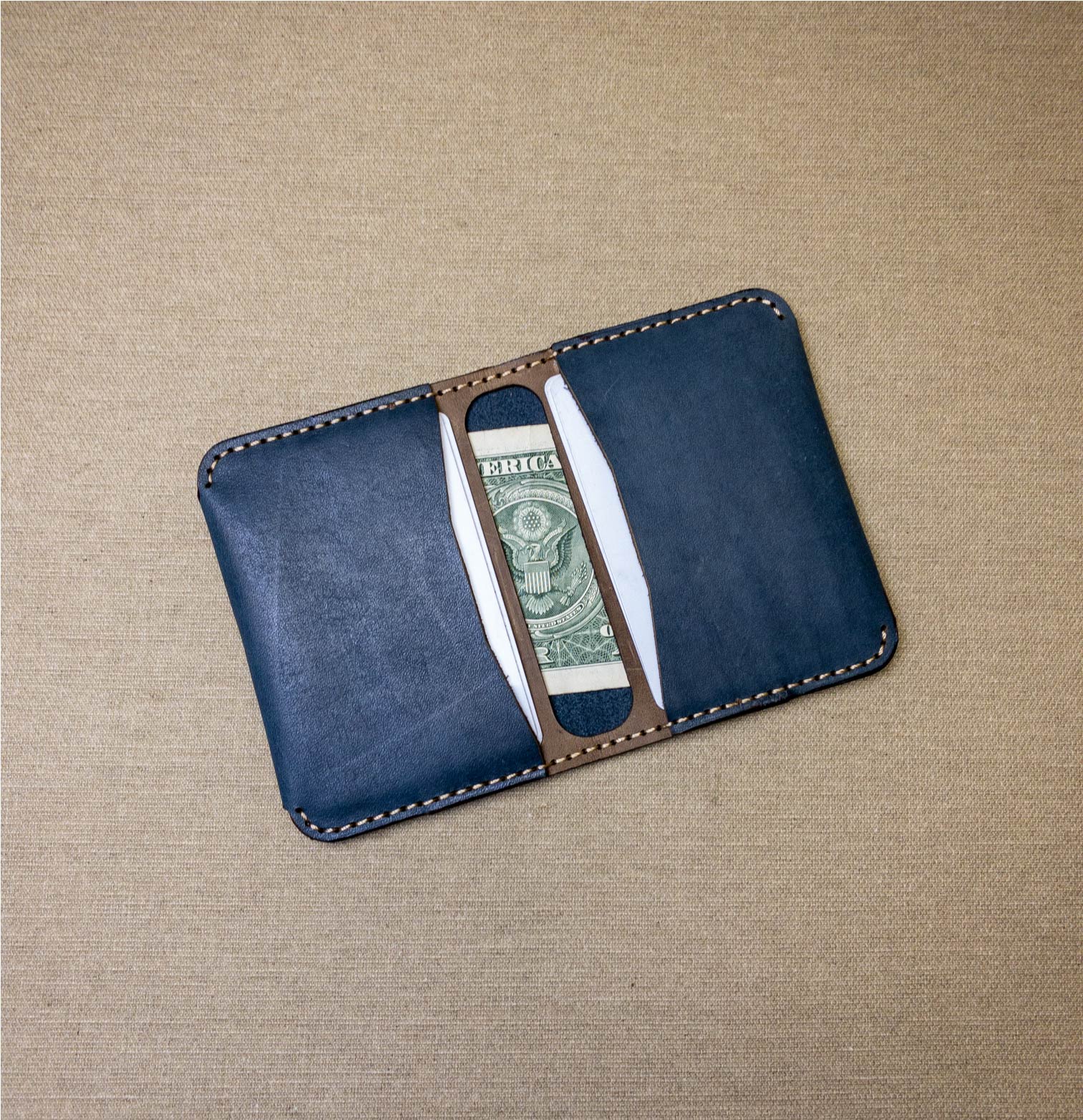 Porte-Cartes Horizontal Moderne Blue-marine