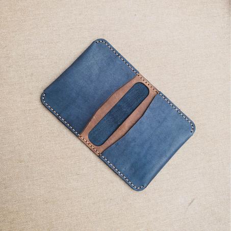 Porte-Cartes Horizontal Moderne Blue-marine