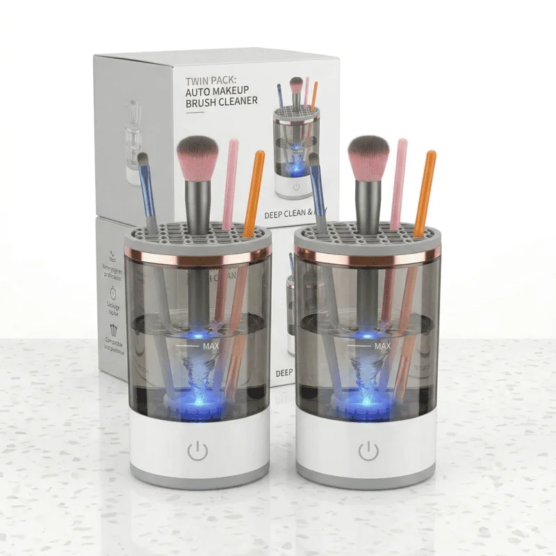 Pack de 2 Nettoyeurs de Pinceaux Électriques