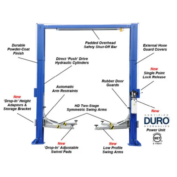 Ideal TP12KSC-DX Heavy Duty ALI Certified Two Post Lift: A 12,000 lbs. Lifting Solution