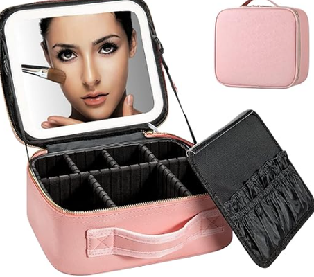 شنطة مكياج مع مراة مضيئة باضاءة LED