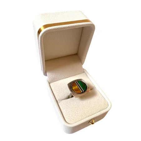 خاتم نقرة وحجر الملاشيت و عين النمر