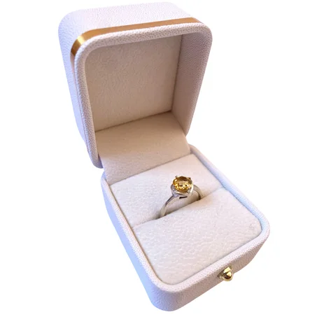 خاتم نقرة وحجر السيترين الطبيعي