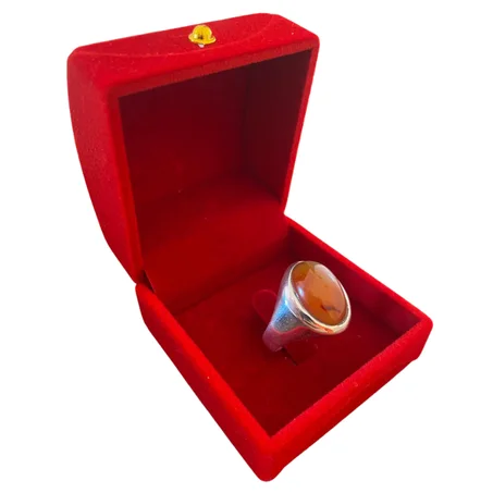 خاتم من فضة وحجر العقيق السليماني