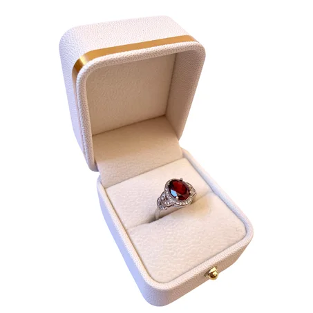 خاتم نقرة وحجر الكارنت الطبيعي