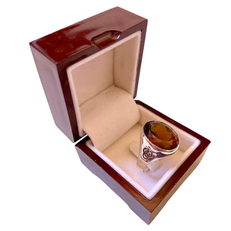 خاتم من فضة و حجر البير كوارتز