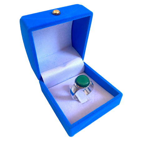 خاتم من فضة وحجر الملاكيت