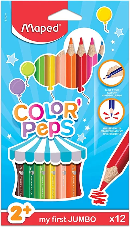 Crayon Couleur Maxi MAPED - 12 Couleurs