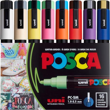 Marqueur POSCA 5M - Paquet de 16 Marqueurs