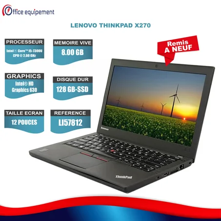 LENOVO THINKPAD X270 I5-7e Génération 8G RAM 128 Go SSD