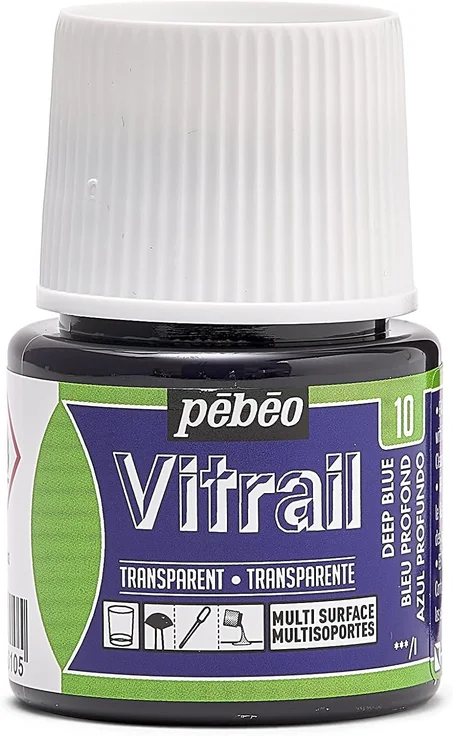 Peinture Vitrail Transparent 45ml PEBEO - Bleu Profond