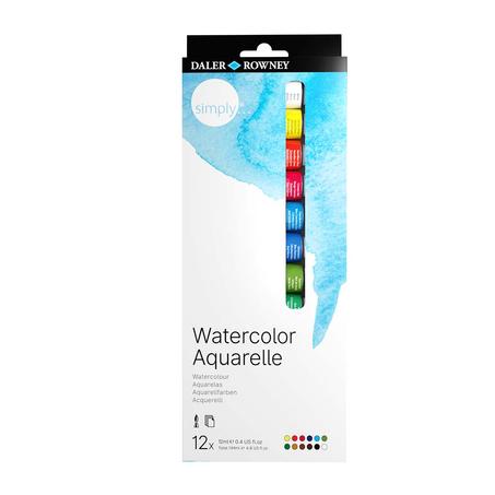 Gouaches Aquarelles Simply DALER ROWNEY - Paquet de 12 Couleurs