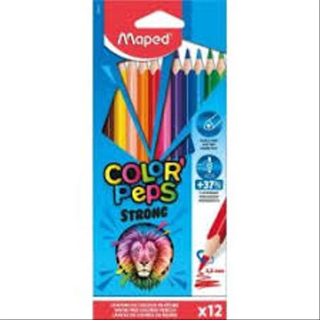 Crayon Couleur STRONG 18 CM MAPED - 12 Couleurs