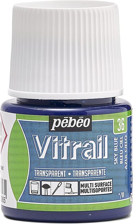 Peinture Vitrail Transparent 45ml PEBEO - Bleu Ciel