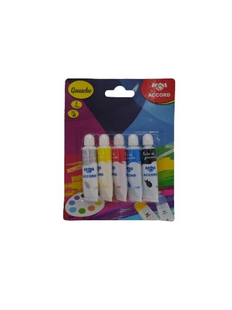 Gouache 7.5ml ACCORD - 5 Couleurs