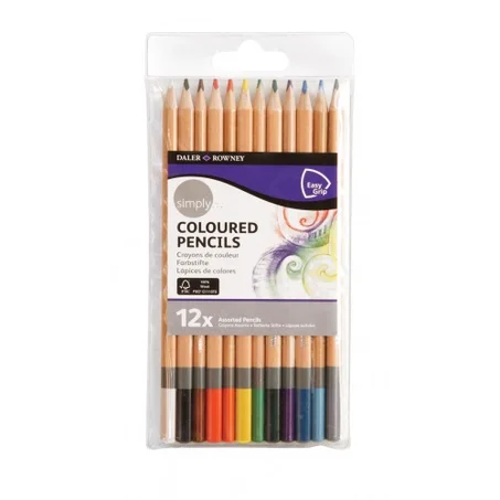 Crayons Couleurs SIMPLY DALER ROWNEY - Paquet de 12 Couleurs
