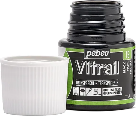 Peinture Vitrail Transparent 45ml PEBEO - Noir