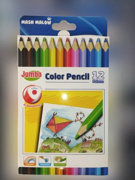 Crayon Couleur Triangulaire JUMBO MASH MALOW - 12 Couleurs
