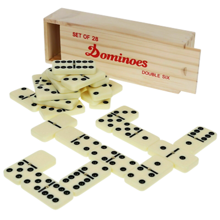 Domino En Bois  DOUBLE SIX /8UTS