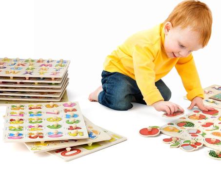 Puzzle Educatif A Bouton En Bois
