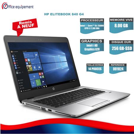 HP ELITEBOOK 840 G4 i5-7e Génération 8G RAM 256 Go SSD