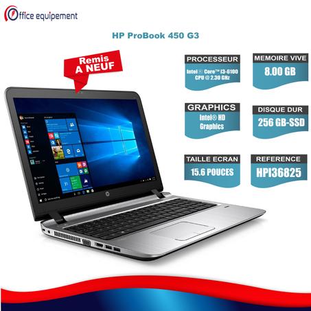 HP ProBook 450 G3 I3-6e Génération 8G RAM 256 Go SSD
