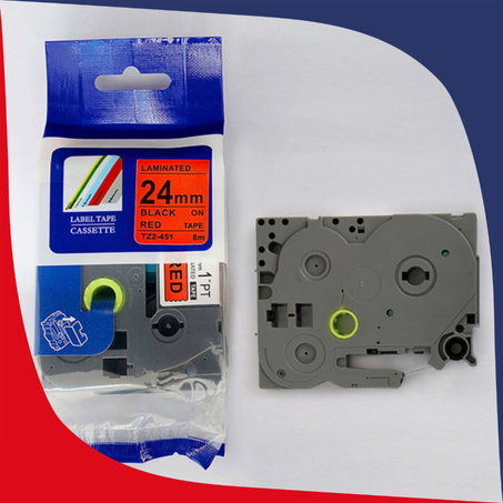 Ruban BROTHER 24mm - Black on Red / Blue