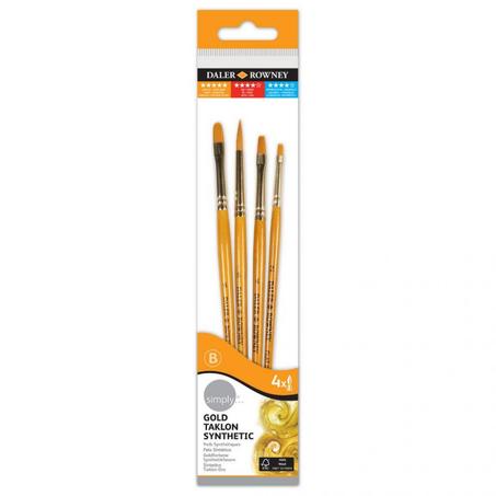 Brosses et Pinceaux en Soie SIMPLY DALER ROWNEY - Paquet de 4