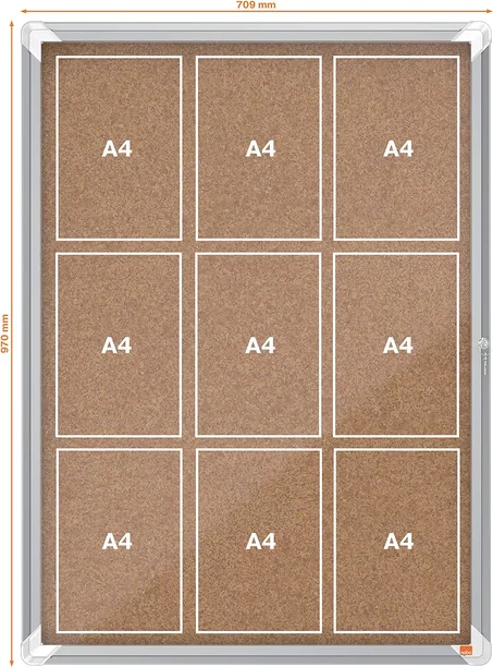 Tableau en Liège Vitrine 9xA4 NOBO