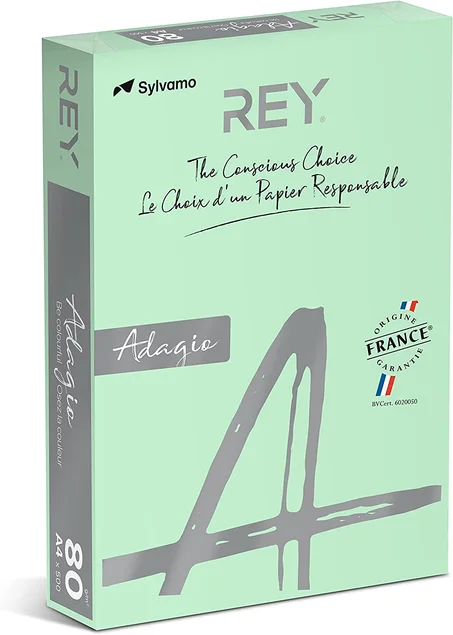 Papier A4 Couleur Pastel Vert REY ADAGIO