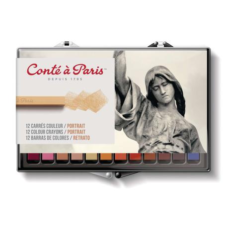 Pastels Carrés CONTE A PARIS - Boîte de 12 Couleurs