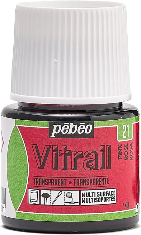 Peinture Vitrail Transparent 45ml PEBEO - Rose