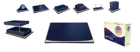 Ensemble de Bureau Cuir Noir de 8 Pièces KING STYLE