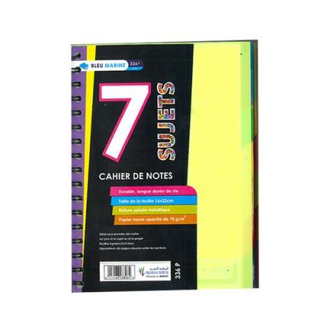 Cahier A5 Université 7 Sujet spiral 240P 5X5 80G BM