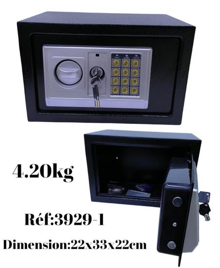 Coffre Fort en Métal 22x33x22cm