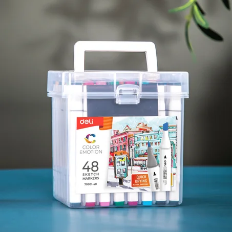Promarker DELI - Boite de 48 couleurs