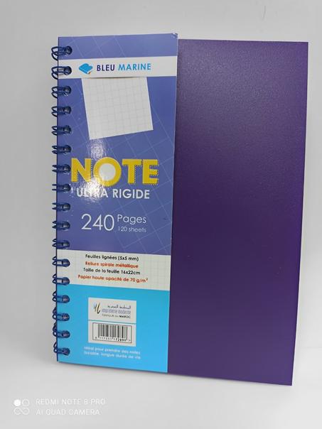 Cahier A5 Université   spiral 240P 70G 5X5 BM