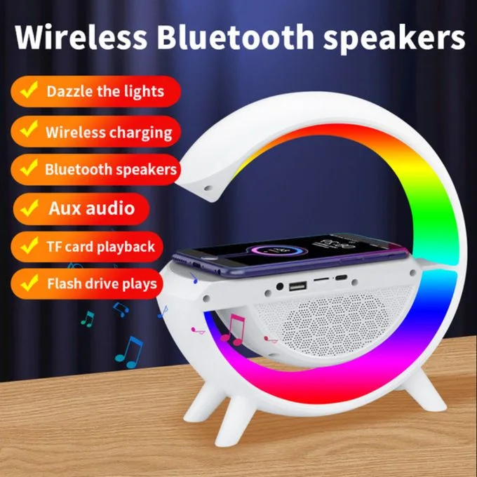 Chargeur Sans Fil Multifonction Support Haut-Parleur TF RGB Veilleuse 15w Station De Charge Rapide Pour Iphone Samsung Xiaomi Huawei