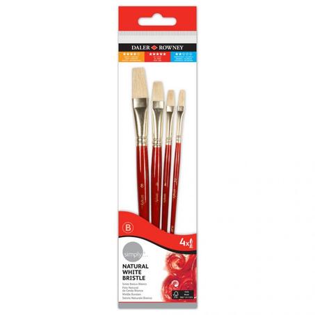 Brosse en Soie - Huile - SIMPLY DALER ROWNEY - Paquet de 4