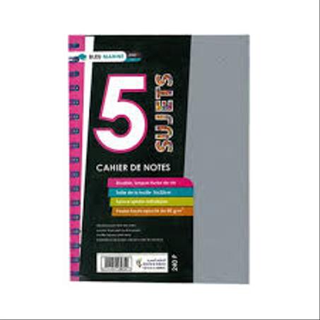 Cahier A5 Université 5 Sujet Spiral 240P 5X5 80G BM