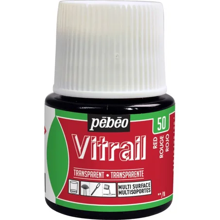 Peinture Vitrail Transparent 45ml PEBEO - Rouge