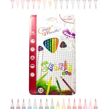 Crayon Couleur Triangulaire SELFIE 360 ACCORD - 12 Couleurs
