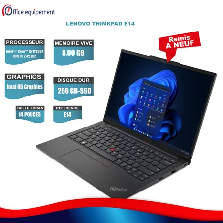LENOVO THINKPAD E14 I5-11e Génération 8 Go RAM 256 Go SSD
