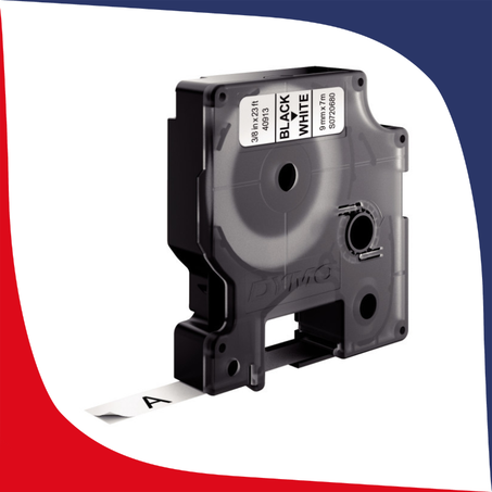 Ruban DYMO Noir/Blanc 9mmX7m Compatible