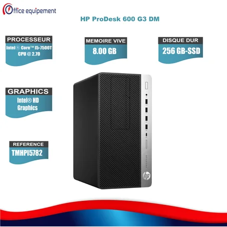 HP ProDesk 600 G3 DM I5-7e Génération 8G RAM  256 Go SSD