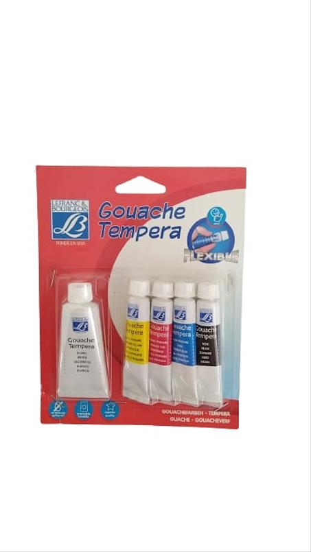 Gouache LEFRANCE BOURGEOIS 4x10ml + 1x20ml - 5 Couleurs