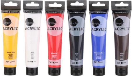 Peinture Acrylique 75ml DALER ROWNEY - 6 Pièces