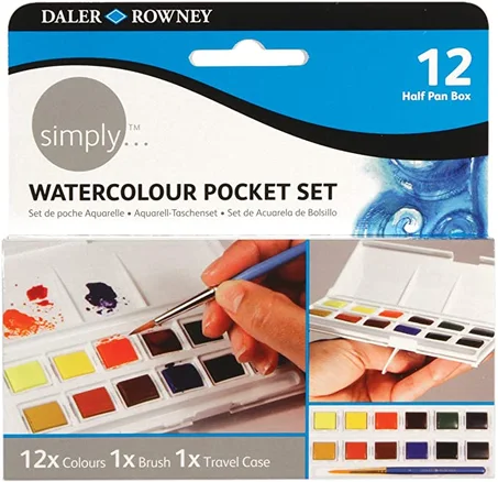 Set Aquarelle de Poche DALER ROWNEY - Boîte de 12 Couleurs