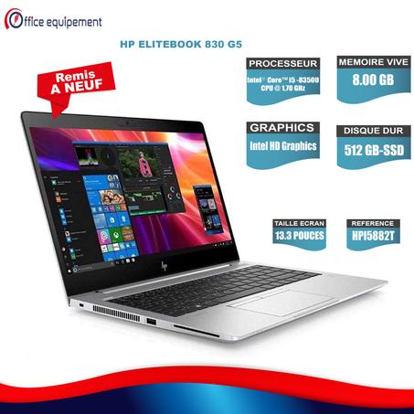 HP ELITEBOOK 830 Tactile  G5 i5 -8e Génération 8G RAM 256 Go SSD