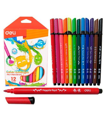 Feutre Color Emotion DELI - 12 Couleurs